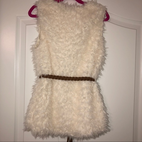 Justice Faux Fur Off White Vest - Picture 2 of 5